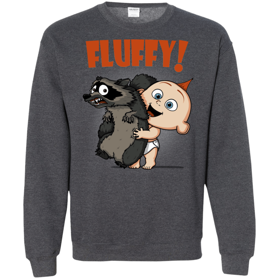 Sweatshirts Dark Heather / S Fluffy Raccoon Crewneck Sweatshirt