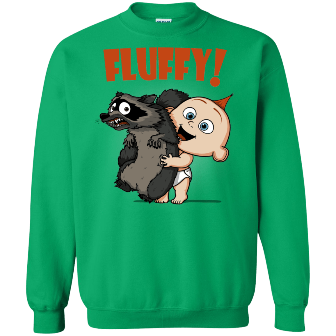 Sweatshirts Irish Green / S Fluffy Raccoon Crewneck Sweatshirt