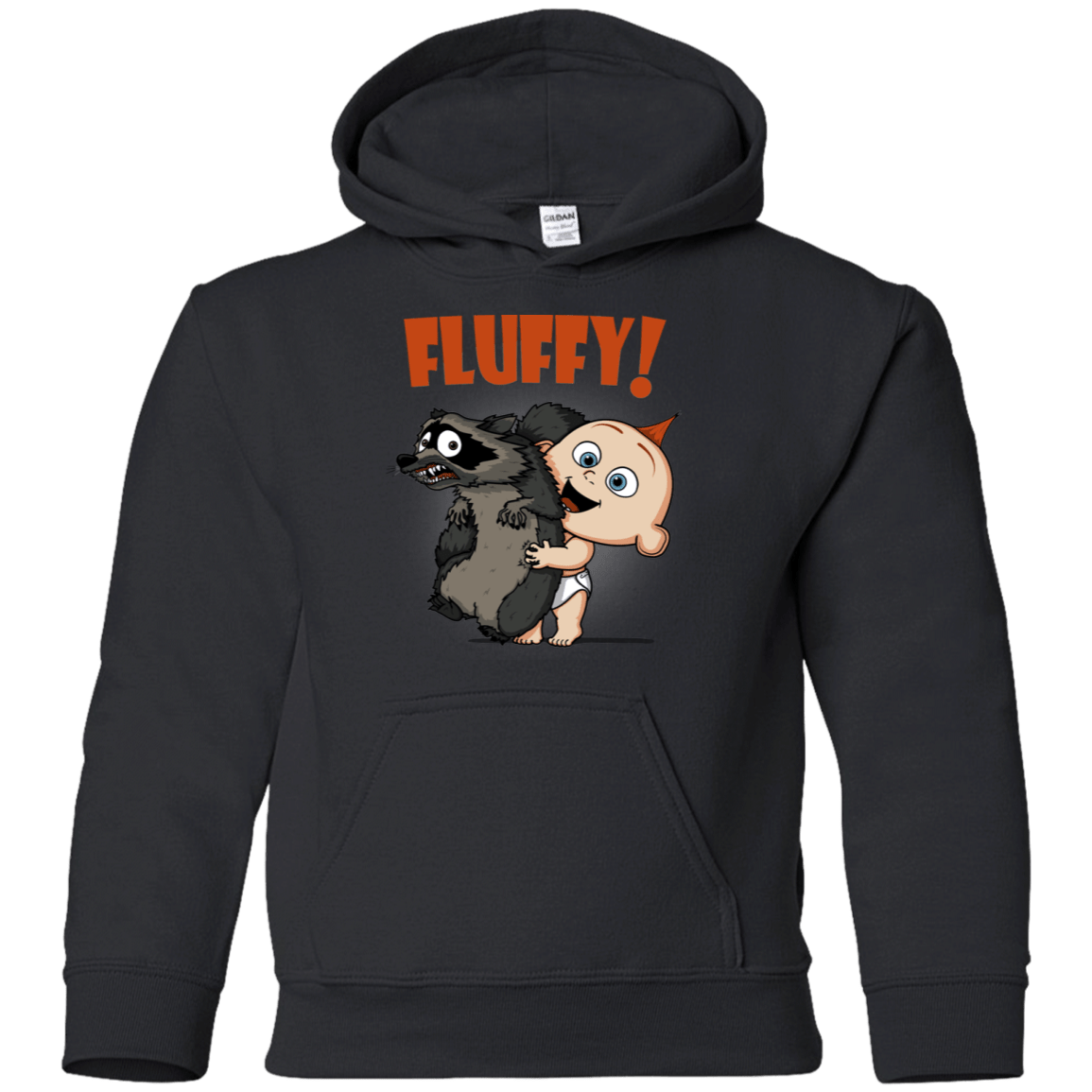 Sweatshirts Black / YS Fluffy Raccoon Youth Hoodie