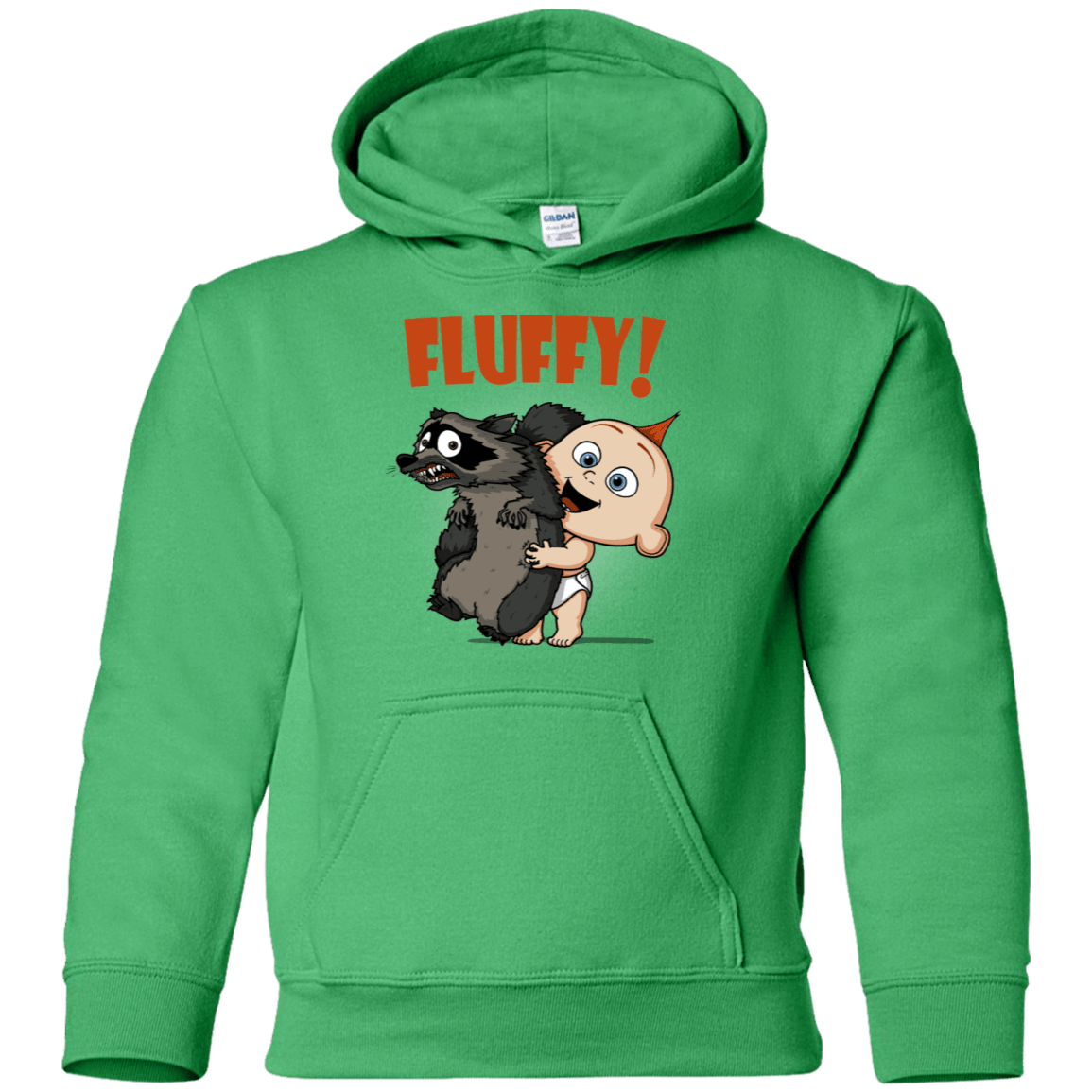 Sweatshirts Irish Green / YS Fluffy Raccoon Youth Hoodie