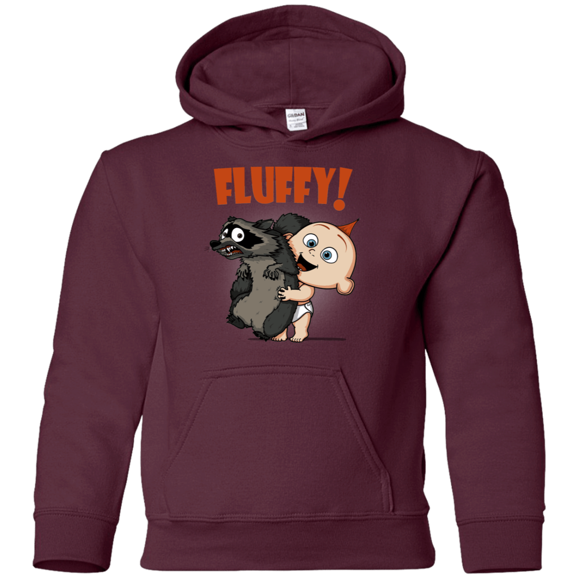 Sweatshirts Maroon / YS Fluffy Raccoon Youth Hoodie