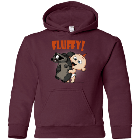 Sweatshirts Maroon / YS Fluffy Raccoon Youth Hoodie