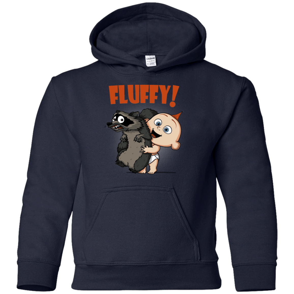 Sweatshirts Navy / YS Fluffy Raccoon Youth Hoodie