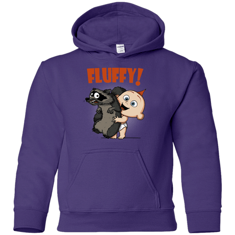 Sweatshirts Purple / YS Fluffy Raccoon Youth Hoodie