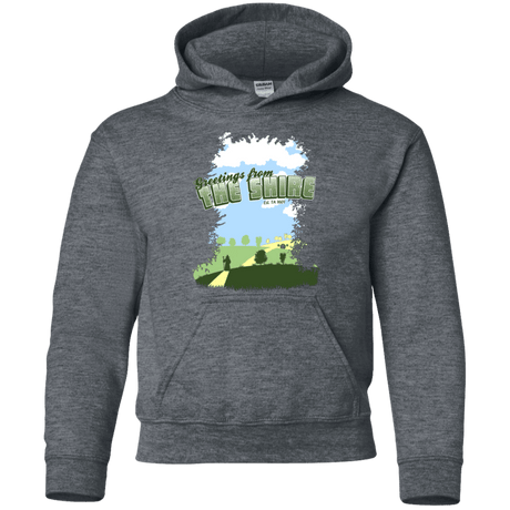 Sweatshirts Dark Heather / YS Greetings From Shire Youth Hoodie