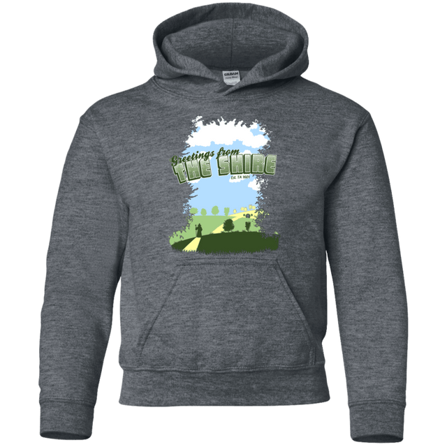 Sweatshirts Dark Heather / YS Greetings From Shire Youth Hoodie