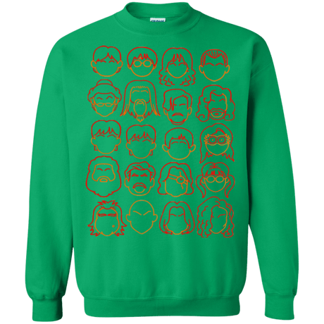 Sweatshirts Irish Green / Small Harry Potter line heads Crewneck Sweatshirt