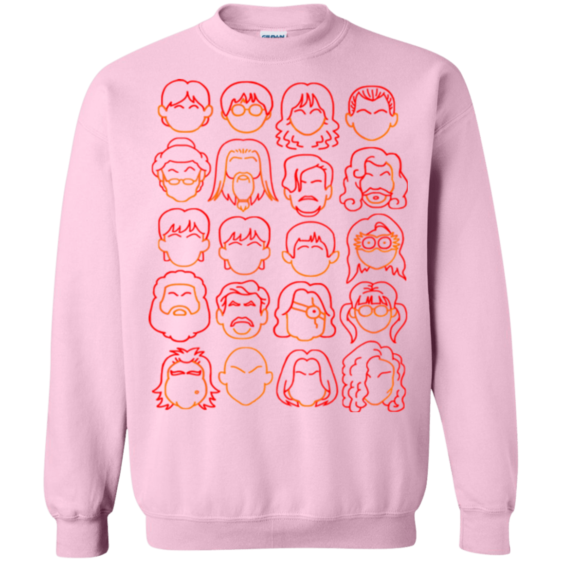 Sweatshirts Light Pink / Small Harry Potter line heads Crewneck Sweatshirt