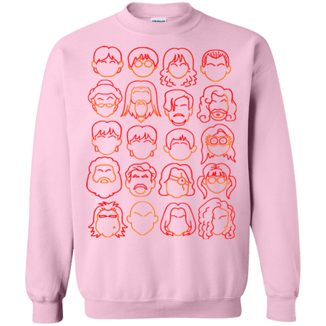 Sweatshirts Light Pink / Small Harry Potter line heads Crewneck Sweatshirt