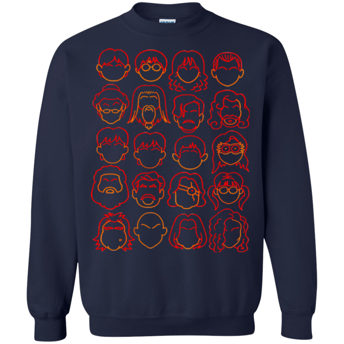 Sweatshirts Navy / Small Harry Potter line heads Crewneck Sweatshirt