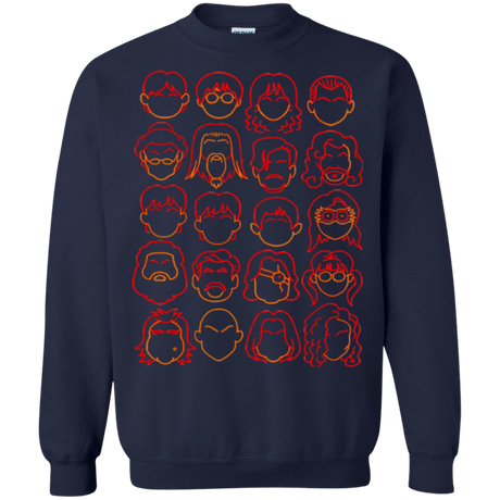 Sweatshirts Navy / Small Harry Potter line heads Crewneck Sweatshirt