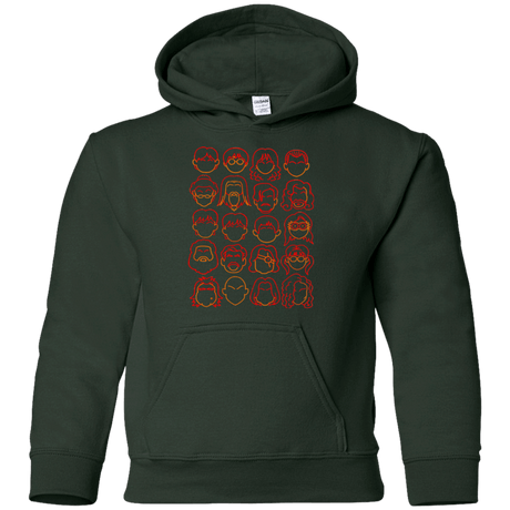 Sweatshirts Forest Green / YS Harry Potter line heads Youth Hoodie