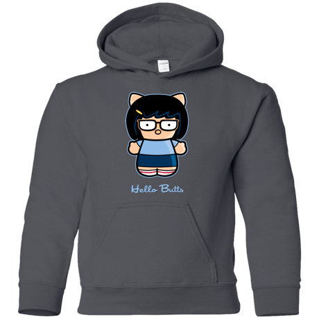Sweatshirts Charcoal / YS Hello Butts Youth Hoodie