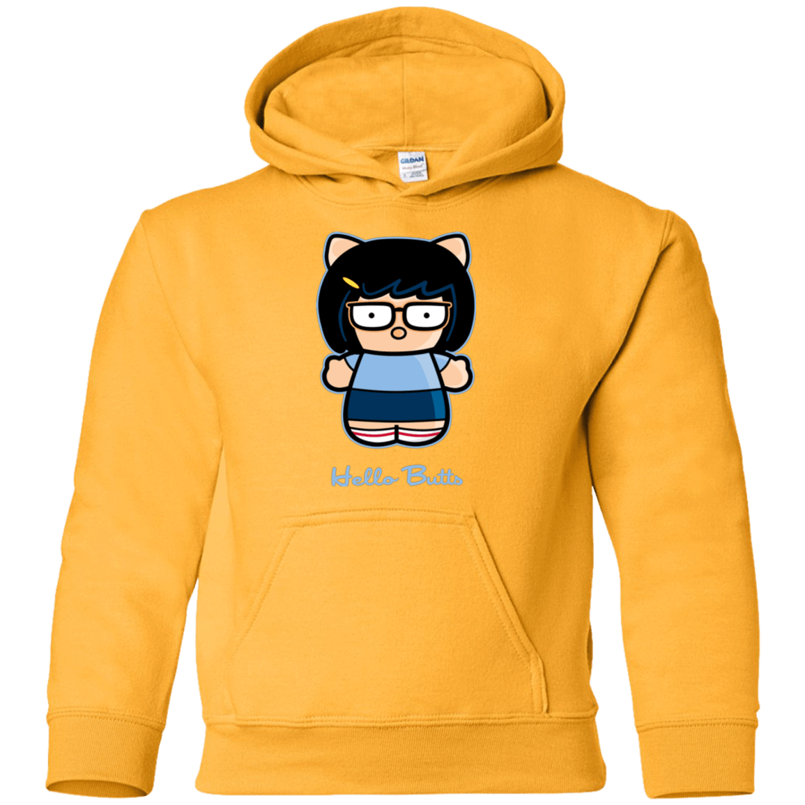 Sweatshirts Gold / YS Hello Butts Youth Hoodie