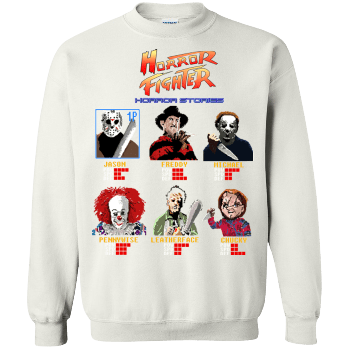 Sweatshirts White / Small Horror Fighter Crewneck Sweatshirt