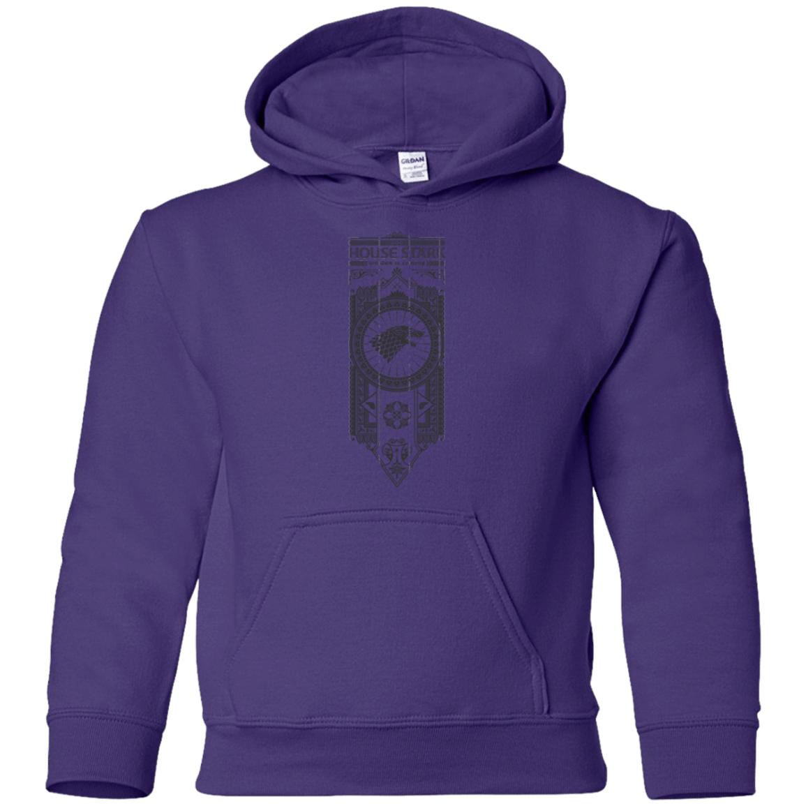 Sweatshirts Purple / YS House Stark Black Youth Hoodie