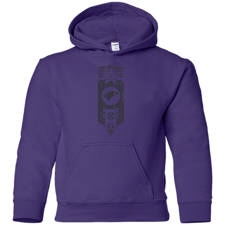 Sweatshirts Purple / YS House Stark Black Youth Hoodie