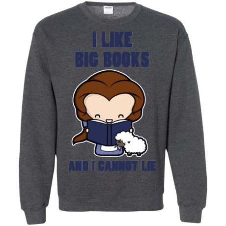 Sweatshirts Dark Heather / Small I Like Big Books Crewneck Sweatshirt