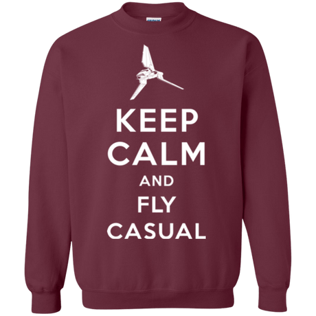 Sweatshirts Maroon / Small Keep Calm and Fly Casual Crewneck Sweatshirt