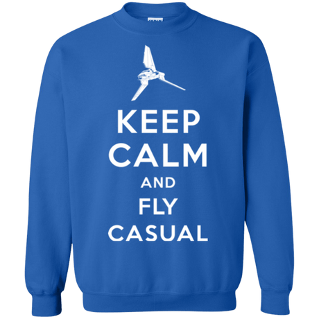 Sweatshirts Royal / Small Keep Calm and Fly Casual Crewneck Sweatshirt