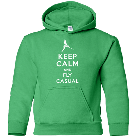 Sweatshirts Irish Green / YS Keep Calm and Fly Casual Youth Hoodie