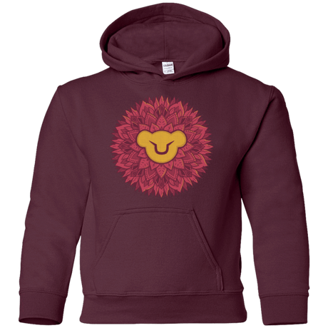 Sweatshirts Maroon / YS Leaf Mane Mandala Youth Hoodie