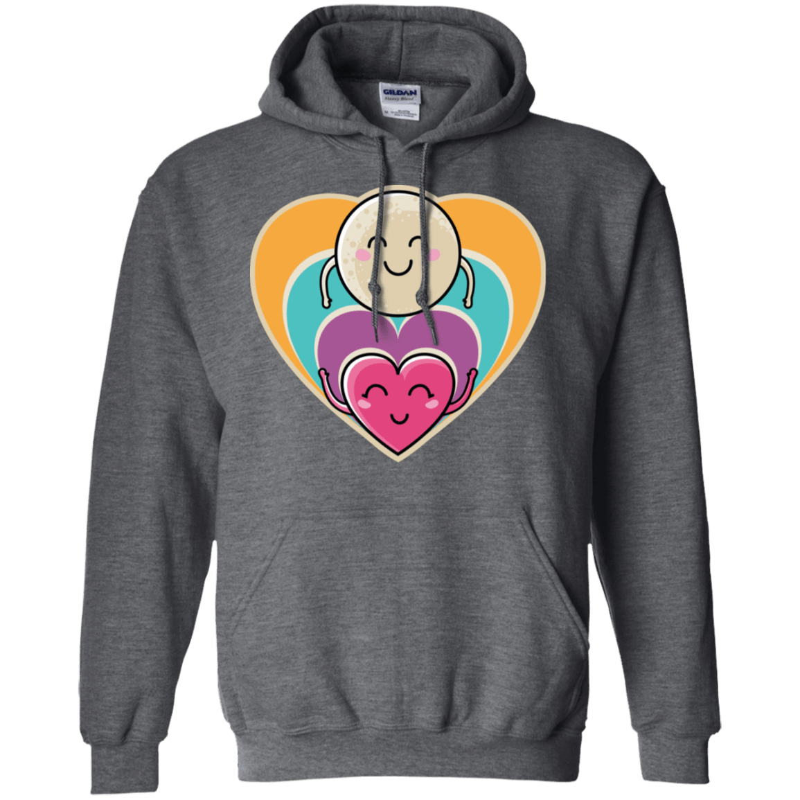 Sweatshirts Dark Heather / S Love to the Moon and Back Pullover Hoodie