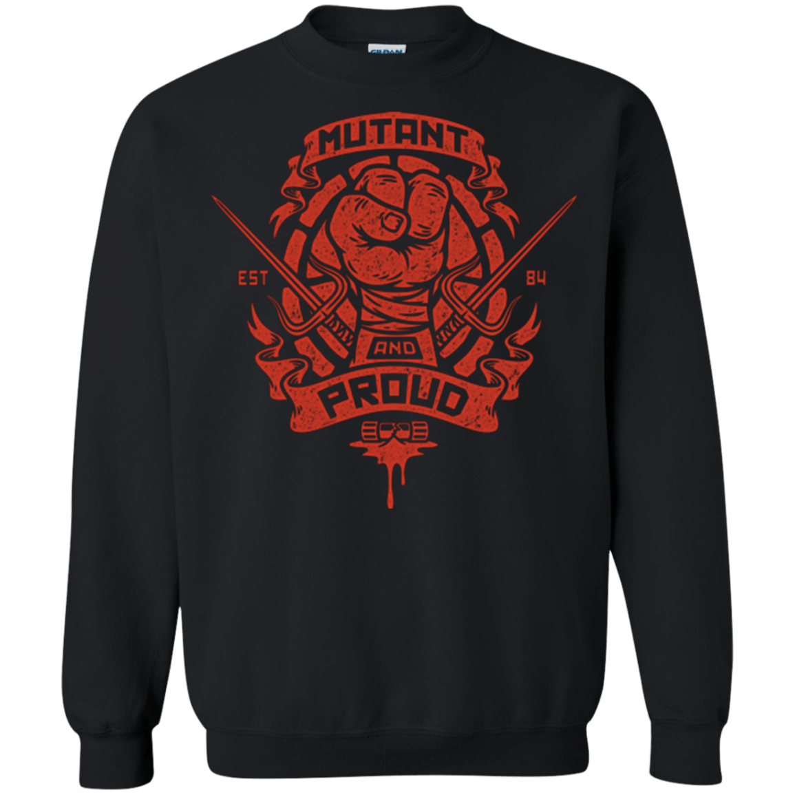 Sweatshirts Black / Small Mutant and Proud Raph Crewneck Sweatshirt