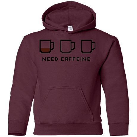 Sweatshirts Maroon / YS Need Caffeine Youth Hoodie