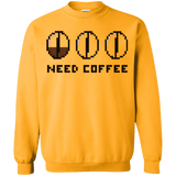 Sweatshirts Gold / Small Need Coffee Crewneck Sweatshirt