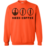 Sweatshirts Orange / Small Need Coffee Crewneck Sweatshirt