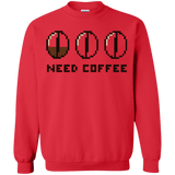 Sweatshirts Red / Small Need Coffee Crewneck Sweatshirt