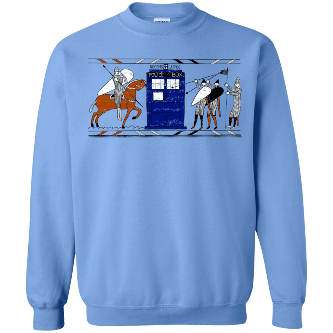 Sweatshirts Carolina Blue / S Nocens Lupus Tardis in the Bayeux Tapestry Crewneck Sweatshirt