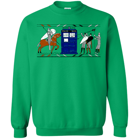 Sweatshirts Irish Green / S Nocens Lupus Tardis in the Bayeux Tapestry Crewneck Sweatshirt