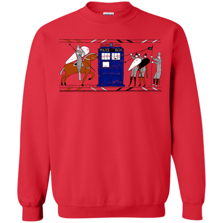 Sweatshirts Red / S Nocens Lupus Tardis in the Bayeux Tapestry Crewneck Sweatshirt