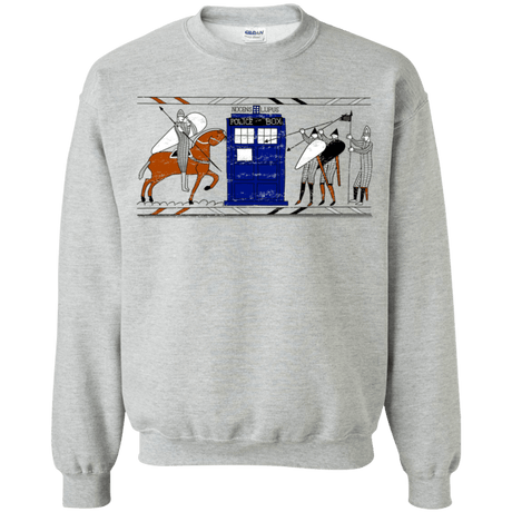 Sweatshirts Sport Grey / S Nocens Lupus Tardis in the Bayeux Tapestry Crewneck Sweatshirt