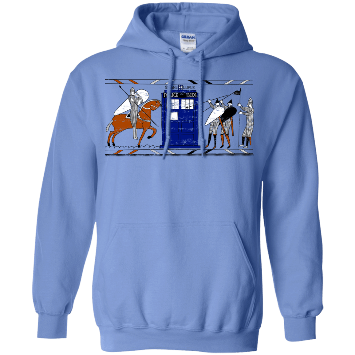 Sweatshirts Carolina Blue / S Nocens Lupus Tardis in the Bayeux Tapestry Pullover Hoodie