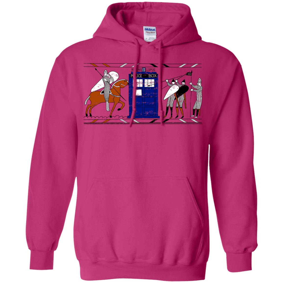 Sweatshirts Heliconia / S Nocens Lupus Tardis in the Bayeux Tapestry Pullover Hoodie