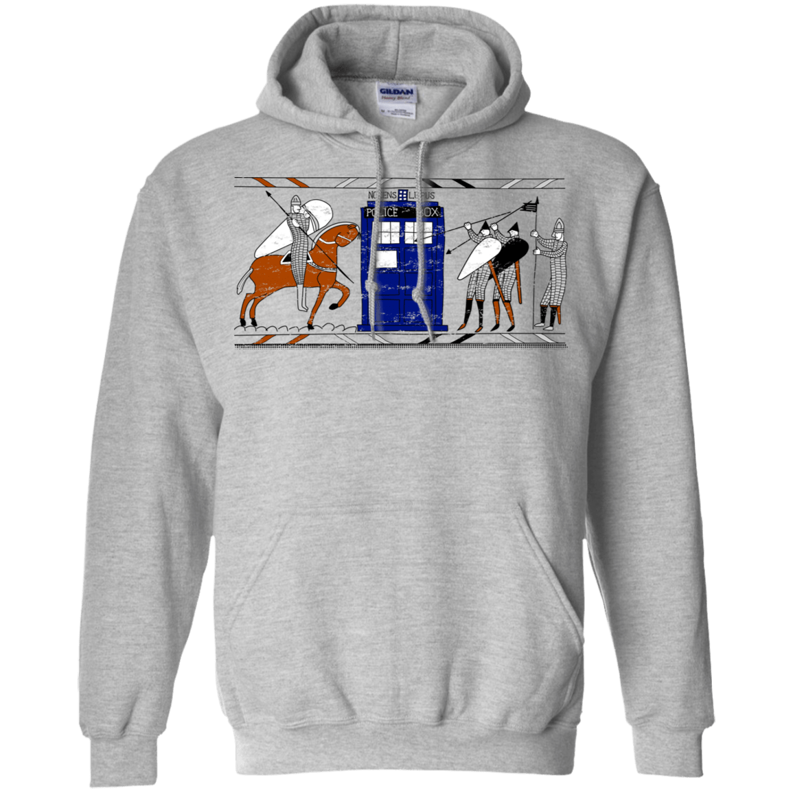 Sweatshirts Sport Grey / S Nocens Lupus Tardis in the Bayeux Tapestry Pullover Hoodie