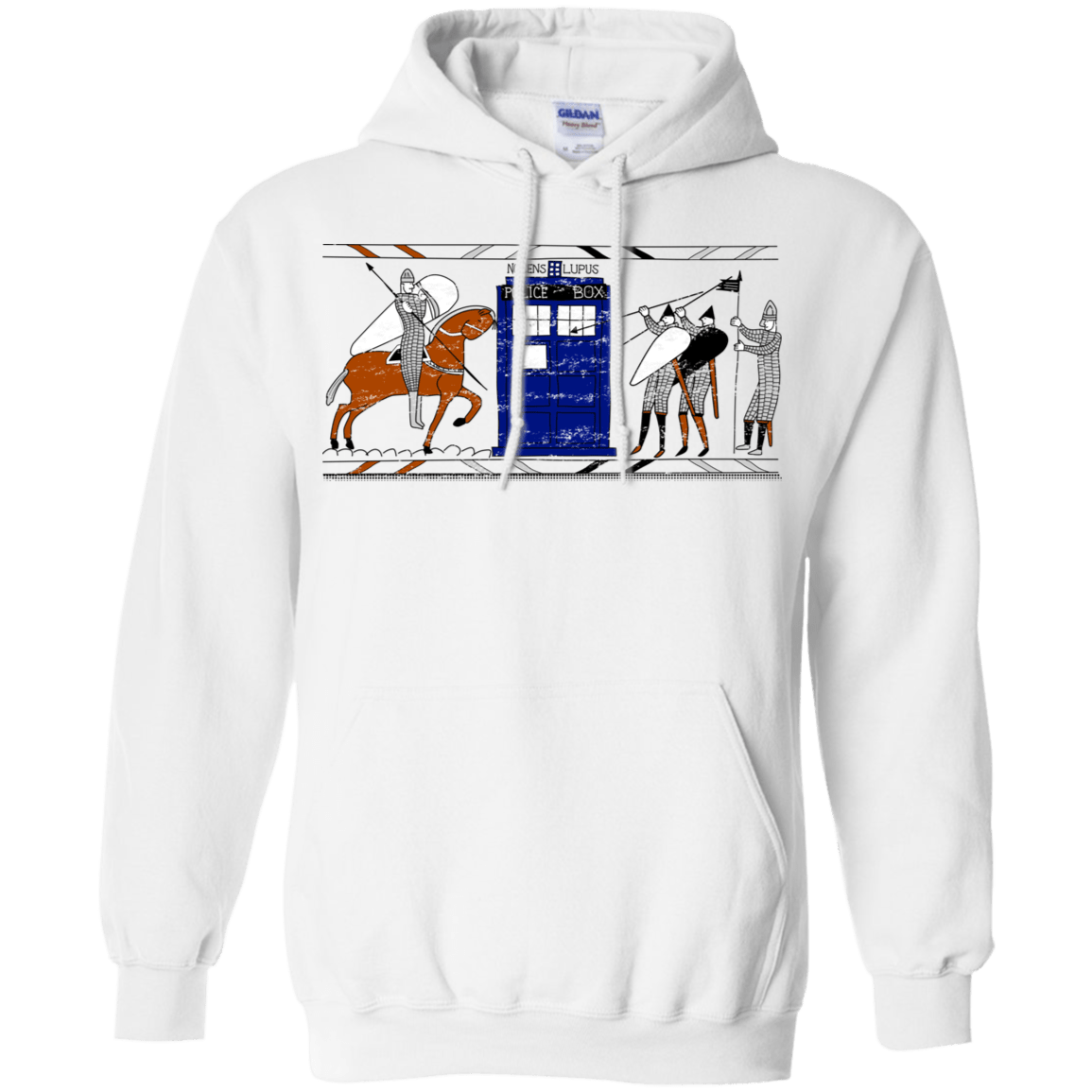 Sweatshirts White / S Nocens Lupus Tardis in the Bayeux Tapestry Pullover Hoodie