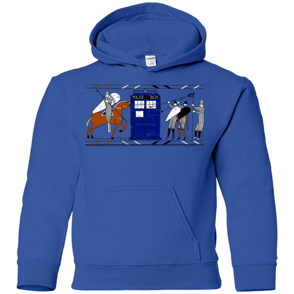 Sweatshirts Royal / YS Nocens Lupus Tardis in the Bayeux Tapestry Youth Hoodie