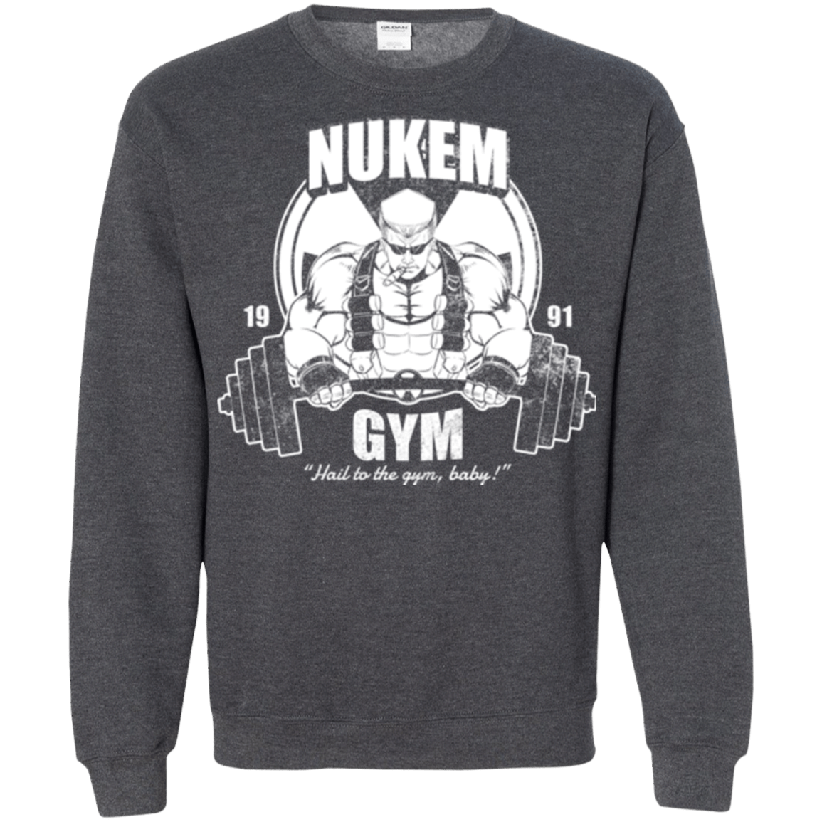 Sweatshirts Dark Heather / Small Nukem Gym Crewneck Sweatshirt