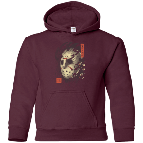 Sweatshirts Maroon / YS Oni Jason Mask Youth Hoodie