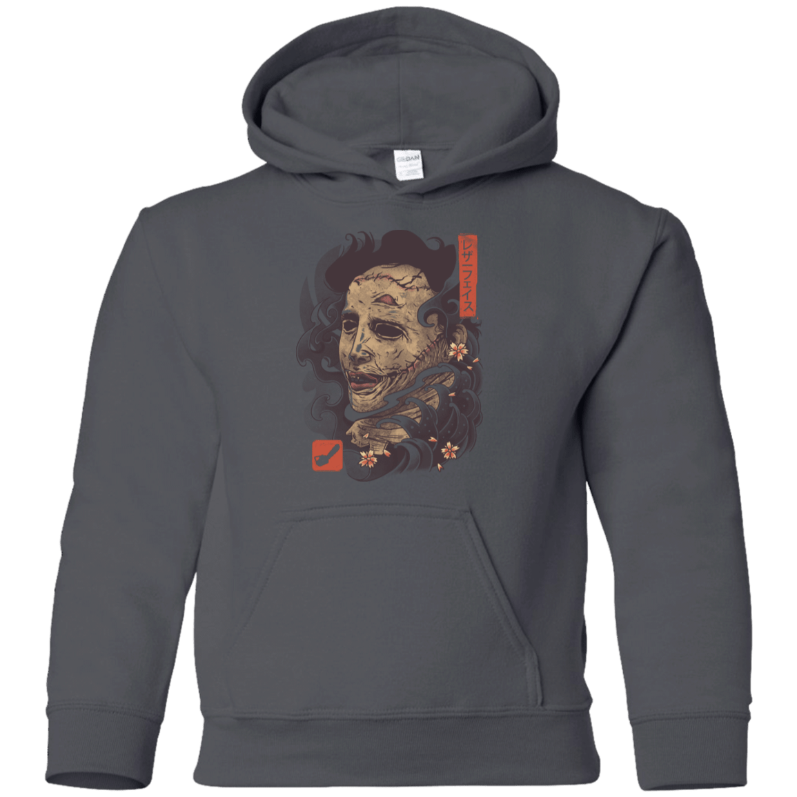 Sweatshirts Charcoal / YS Oni Leather Mask Youth Hoodie