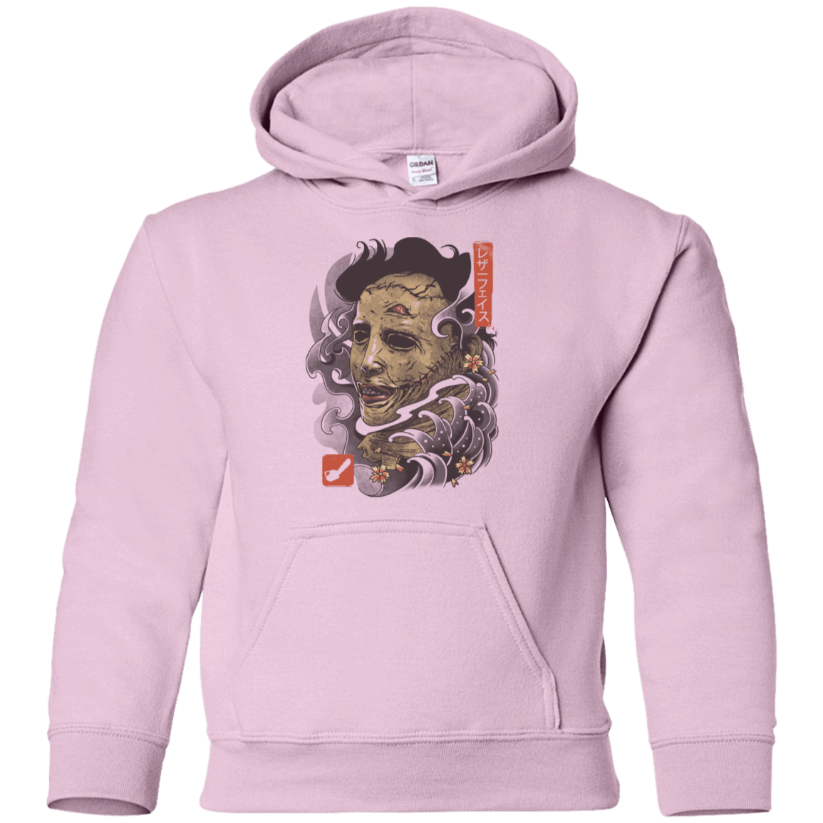 Sweatshirts Light Pink / YS Oni Leather Mask Youth Hoodie