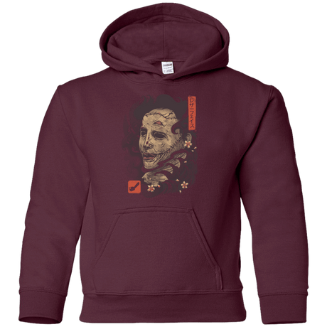 Sweatshirts Maroon / YS Oni Leather Mask Youth Hoodie