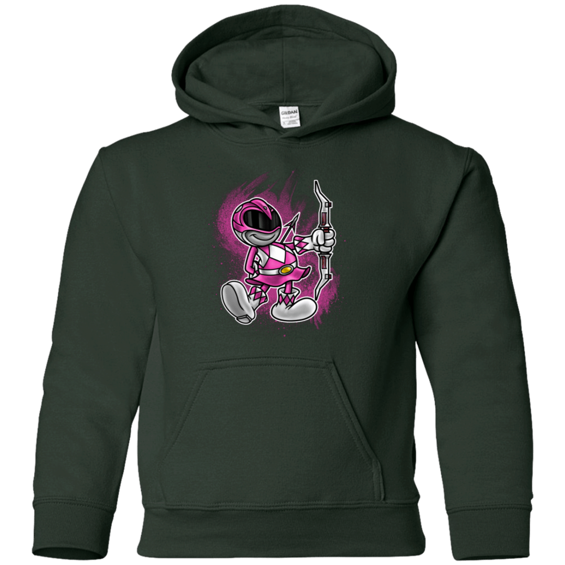 Sweatshirts Forest Green / YS Pink Ranger Artwork Youth Hoodie