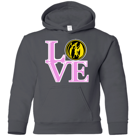 Sweatshirts Charcoal / YS Pink Ranger LOVE Youth Hoodie