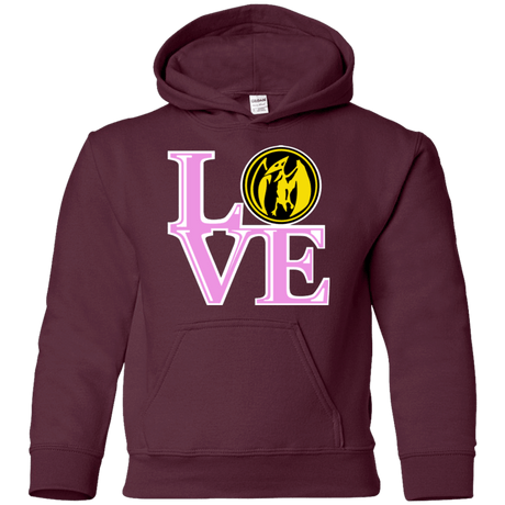 Sweatshirts Maroon / YS Pink Ranger LOVE Youth Hoodie