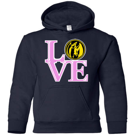 Sweatshirts Navy / YS Pink Ranger LOVE Youth Hoodie
